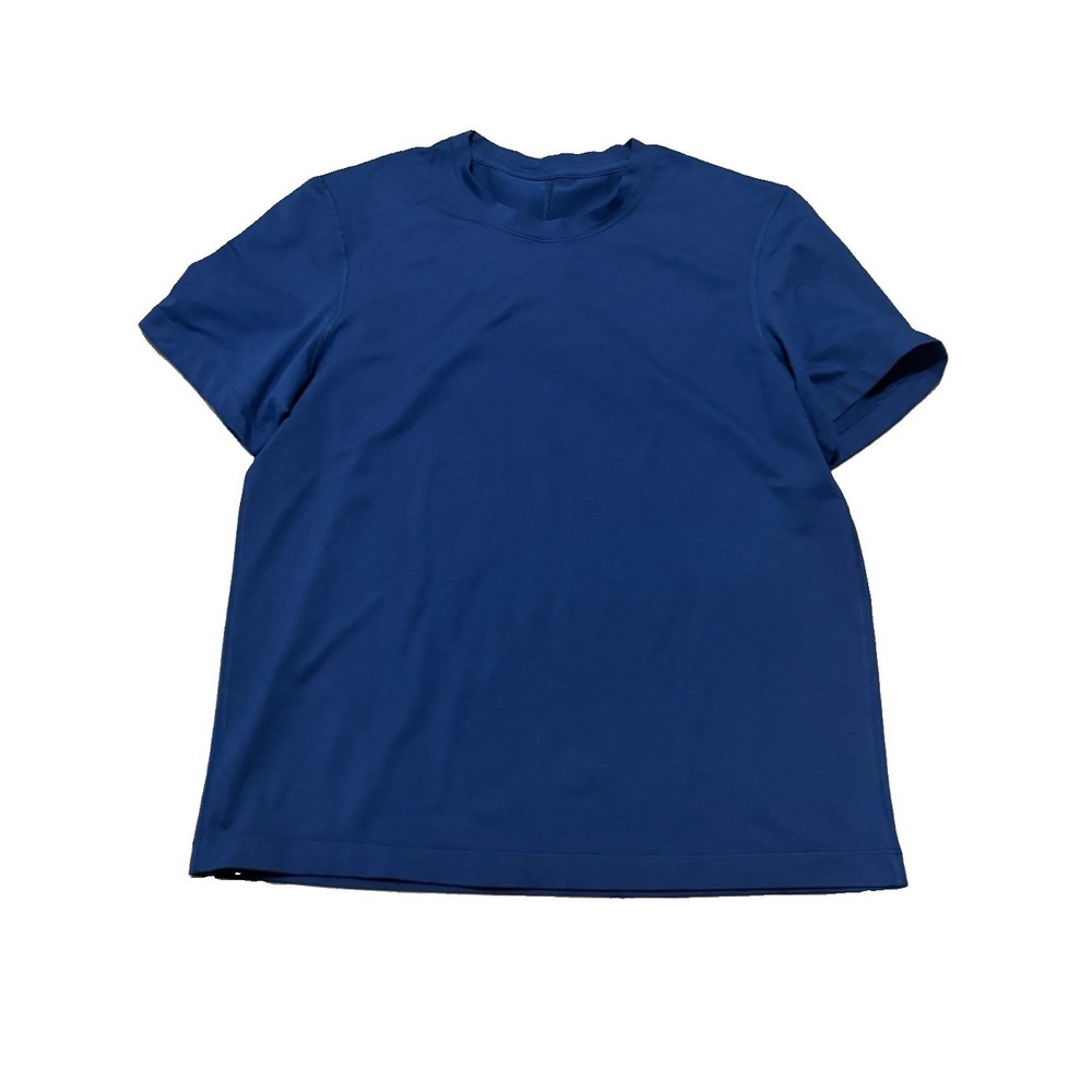 Lululemon Mens M Soft Jersey Short Sleeved Shirt Blue Athleisure Gym Sports